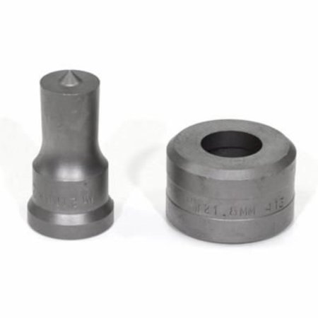 EDWARDS Punch And Die Set, Round, 21 Mm Punch, 218 Mm Die Sizes Included, 2 Piece, For Use With Standard PDM21